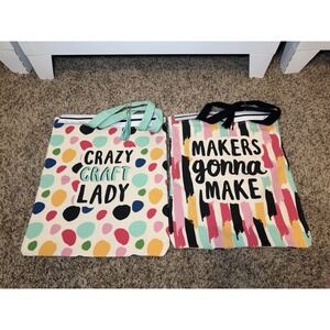 Set of 2 NEW Michael's‎ Crafting Totes - Makers Gift Bags / Craft Bags 14x16
